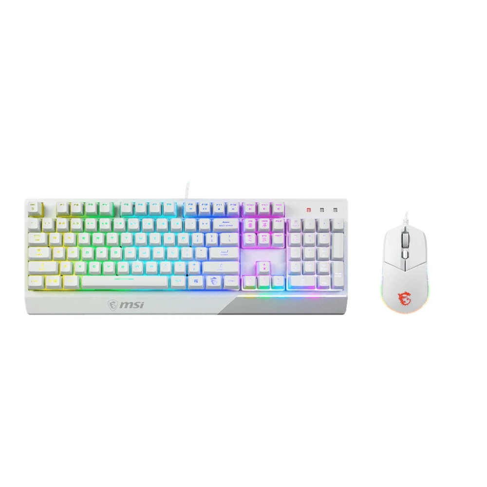 MSI VIGOR pk30 gaming keyboard and mouse in white